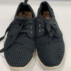 TOMS Women Casual Low Top Lace Up Canvas Black Size 7.5